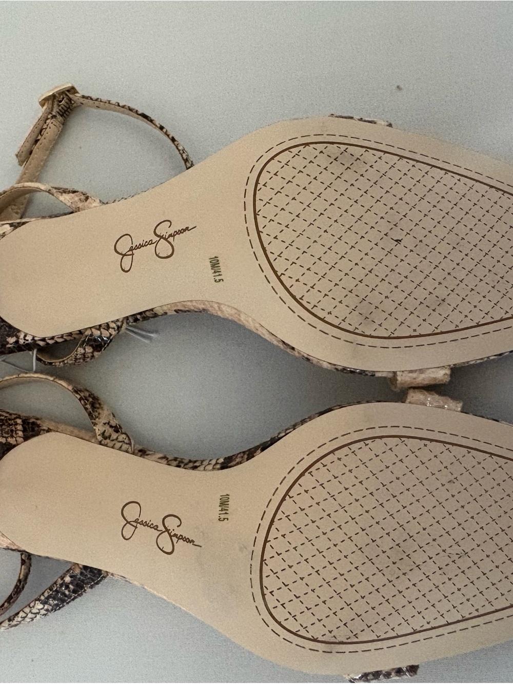 Jessica Simpson Neutral Snake-Print Ankle-Strap Sandals - Picture 4 of 10